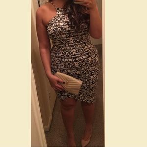 Express asymmetrical high neck dress